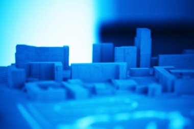 Yatay oyuncak şehir soyut mockup resimde arka plan