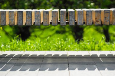 Yatay park tezgah bokeh arka plan