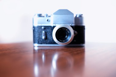 Vintage rangefinder fotoğraf makinesi arka plan
