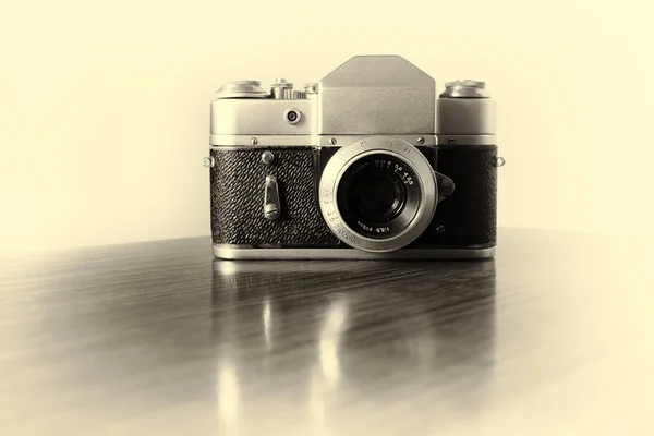 Vintage fotoğraf makinesi bokeh arka plan — Stok fotoğraf