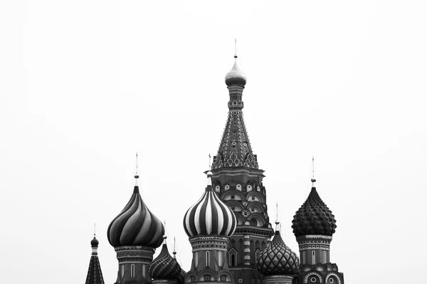 Schwarz-weiße Basilikum-Kathedrale auf dem Roten Platz in Moskau — Stockfoto