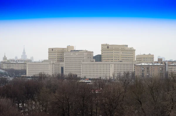 Moscow Ministry of Defense view from above background — Stock Photo, Image