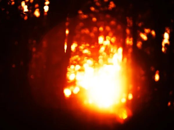 Horizontal laranja pôr do sol flare bokeh fundo — Fotografia de Stock