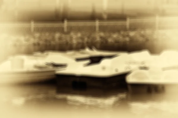 Horizntal セピア色アンティークぼやけボート公園フェンス バック グラウンド b — ストック写真