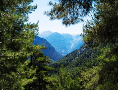 Yatay canlı dramatik dağlar görünümü manzara ağaçlar bokeh b