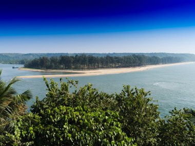 Yatay tropikal plaj manzara arka plan