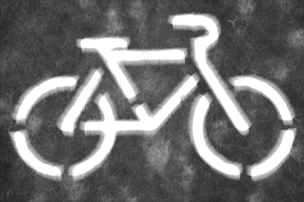 Svart och vit cykel symbol på suddig bakgrund — Stockfoto