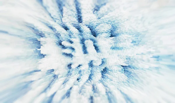 Горизонтальний куб пікселя зима екструдований і розмитий фон карти — стокове фото