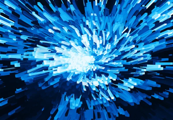 Yatay canlı mavi küp piksel patlama dön iş backgr — Stok fotoğraf