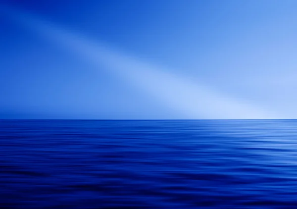 Blue Ocean horizon straal van licht abstractie — Stockfoto