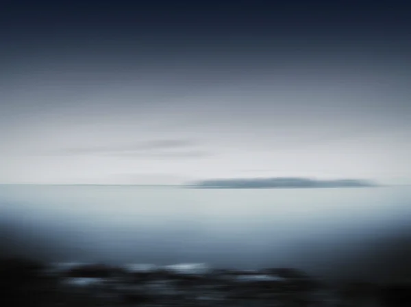 Horizontale zwarte witte eiland vervagen beweging abstractie — Stockfoto