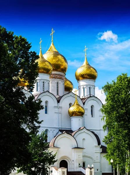 Verticale vivace vivace russo ortodosso chiesa tempio sfondo — Foto Stock