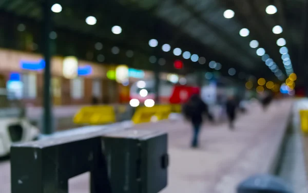 Horizontal vibrierenden Bahnhof Bokeh Hintergrund Hintergrund — Stockfoto