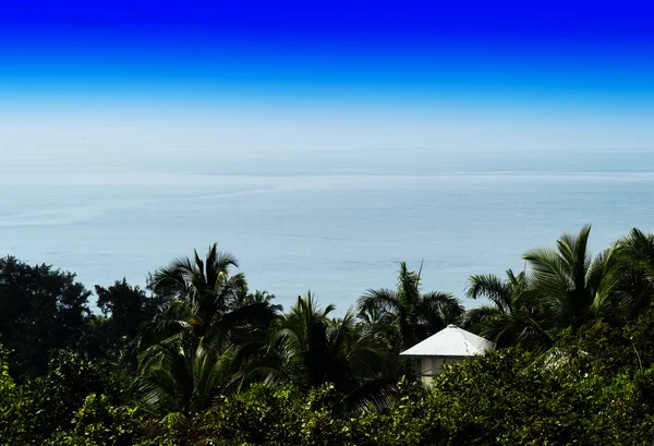 Horizontal vívido indio casa océano horizonte paisaje fondo — Foto de Stock