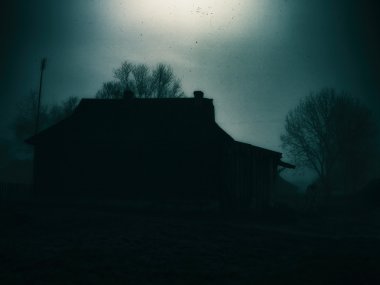 Yatay klasik zombie korku kabin ile zombi korkunç backgro