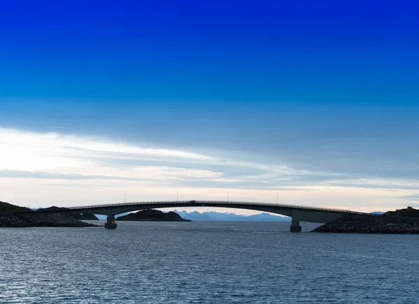 Vízszintes vibráló Norvégia eniko naplemente horizon óceán táj egy — Stock Fotó