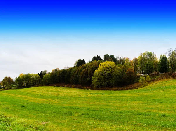 Horizontal champs danois collines avec fond bleu ciel toile de fond — Photo