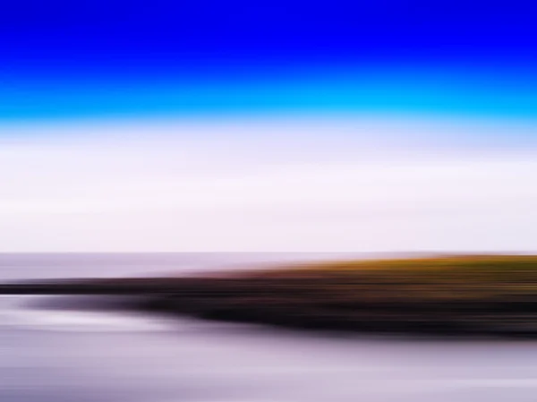 Horizontal lebhafte Bewegungen verschwimmen nordische Fjordlandschaft abstr. — Stockfoto