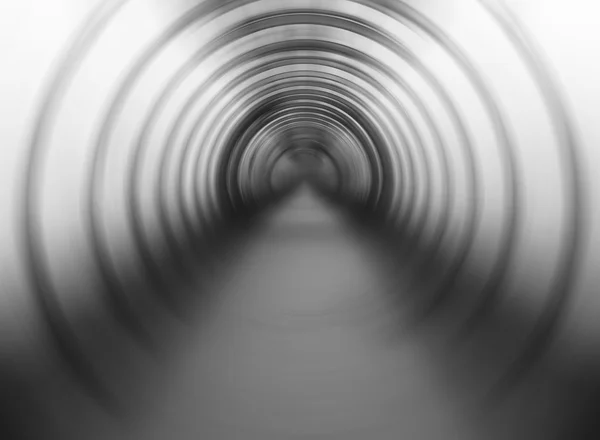 Tunnel d'abstraction lumineux tourbillonnant horizontal noir et blanc — Photo