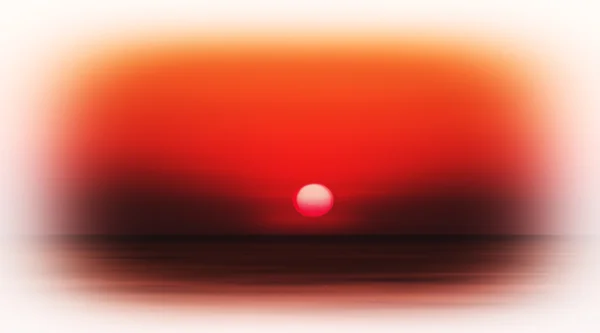 Horizontal vívida queima vermelho pôr do sol oceano horizonte vinheta postc — Fotografia de Stock