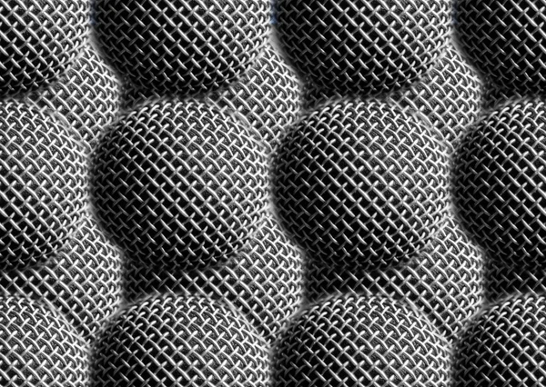 Horizontal negro y blanco azulejos micrófonos texturizado fondo backdr — Foto de Stock