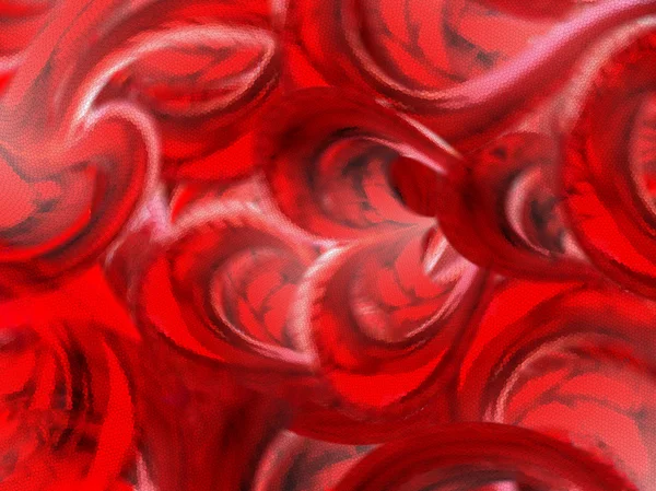 水平の鮮やかな鮮やかな赤の心ピクセル ドット抽象表現 — ストック写真