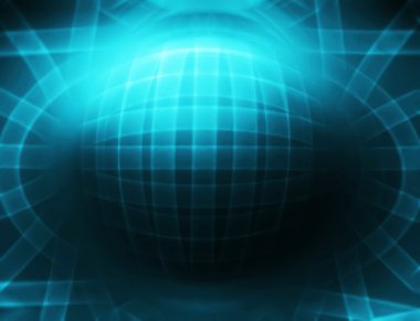 Yatay mavi 3d küre soyut resim arka plan