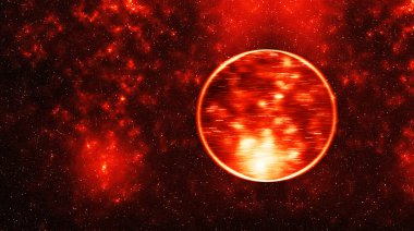 Spac yatay turuncu doğru hizalanmış dönen gezegen