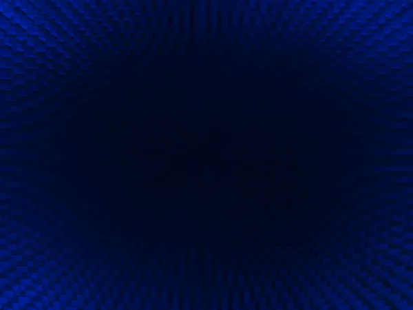 Horizontal lebhaftes blaues Blackhole 3d extrudierte Würfel Abstraktion — Stockfoto