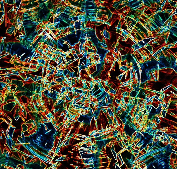 正方形のサイケデリックな酸の網目模様の抽象化の背景 — ストック写真