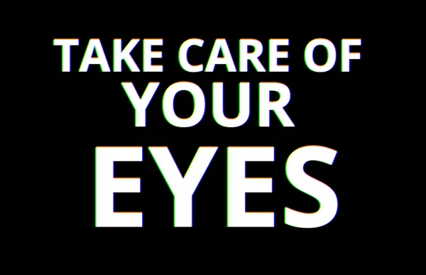 Take care of your eyes chromatic aberration illustration background — Stock Photo, Image