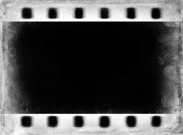 Horizontal black and white film scan illustration background — Stock Photo, Image