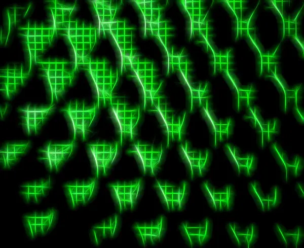 Vízszintes zöld neon mátrix illusztráció háttér — Stock Fotó