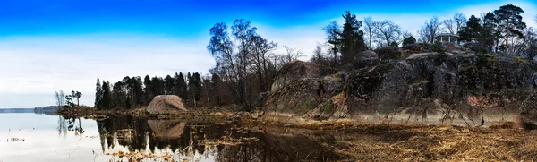 Orizzontale ampio parco settentrionale paesaggio sfondo — Foto Stock