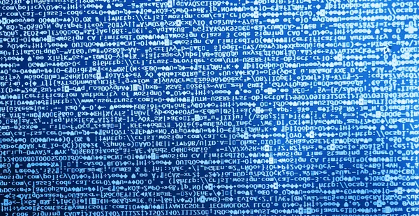 Átlós számítógépes kódot, könnyű szivárgás háttérrel — Stock Fotó