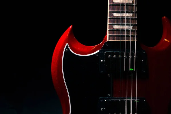 Guitarra Izquierda Modelo Rojo —  Fotos de Stock