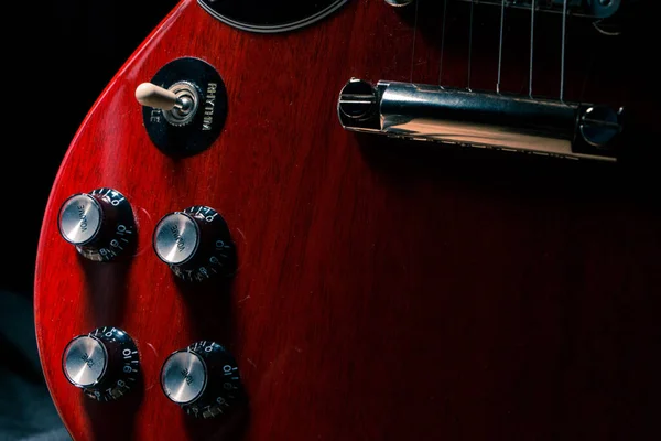 Guitarra Izquierda Modelo Rojo — Foto de Stock