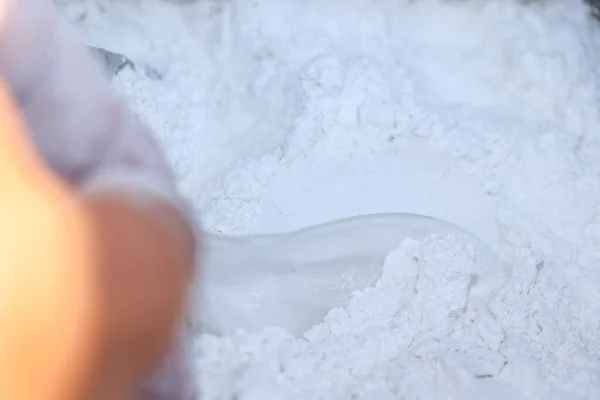 Beyaz Kalsiyum Karbonat Tozu Kimyası — Stok fotoğraf