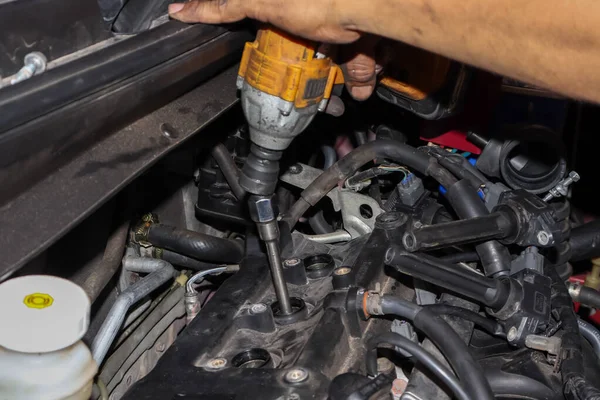 Vela Faísca Manutenção Carro — Fotografia de Stock