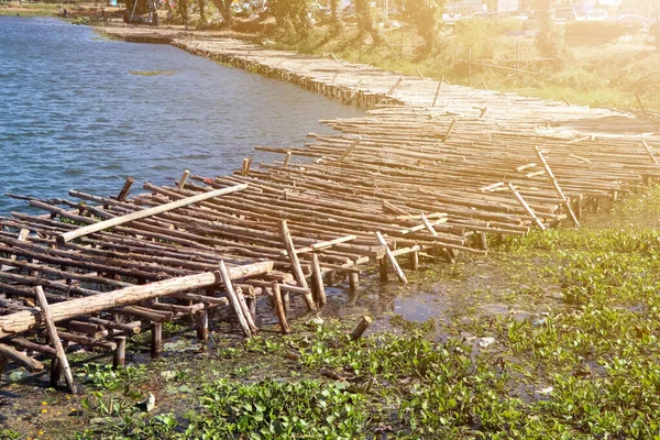 Estructura Puente Madera Nong Han Sakon Nakhon —  Fotos de Stock