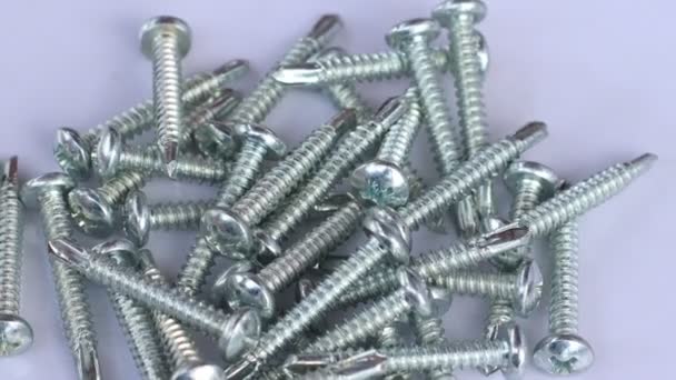 Screws White Background Industrial Maintenance Equipment — Stock Video