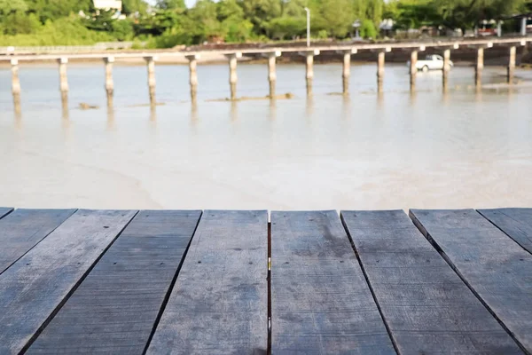 Holzbrücke Meer Morgen — Stockfoto