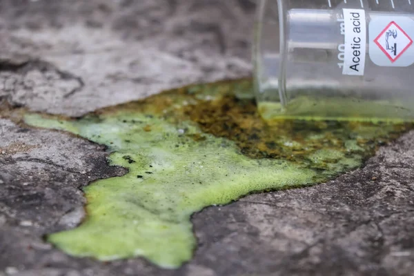 床の酢酸漏れ — ストック写真