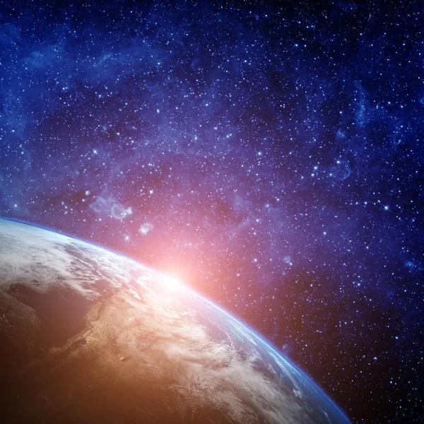 Uzaydan Dünya gezegeni. Bu görüntü bazı unsurları vermek — Stok fotoğraf