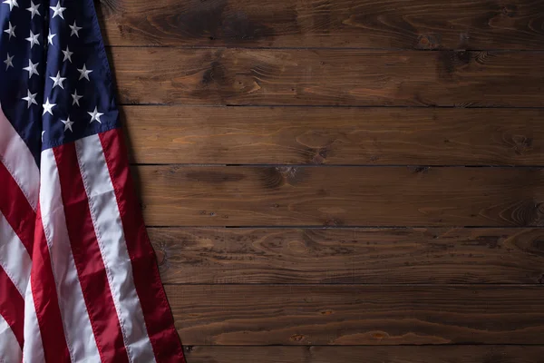 USA flag on wooden wall texture — Stock Photo, Image