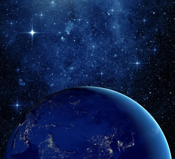 Gece uzaydan Dünya gezegeni 