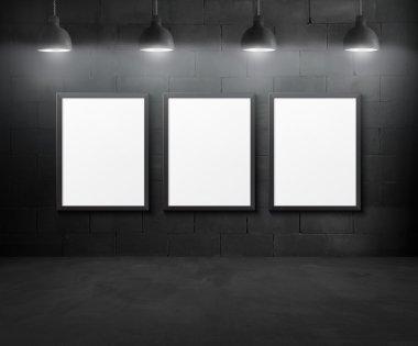 Siyah tuğla oda iç tasarım kolye lambaları