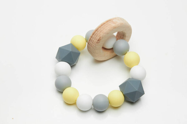 Cute Silicone Teether on white background