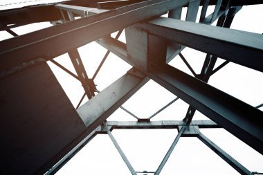 Soyut mavi metal mimari arkaplanı