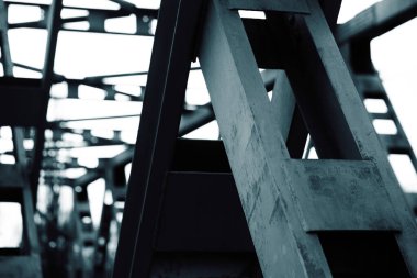 Soyut mavi metal mimari arkaplanı